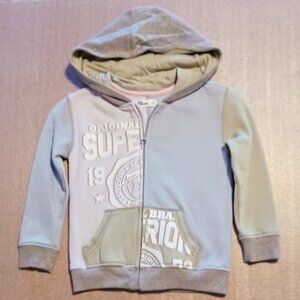 Epic Threads NEW Girls size 5 full zip jacket w/hoodie, blue, green, gray, white